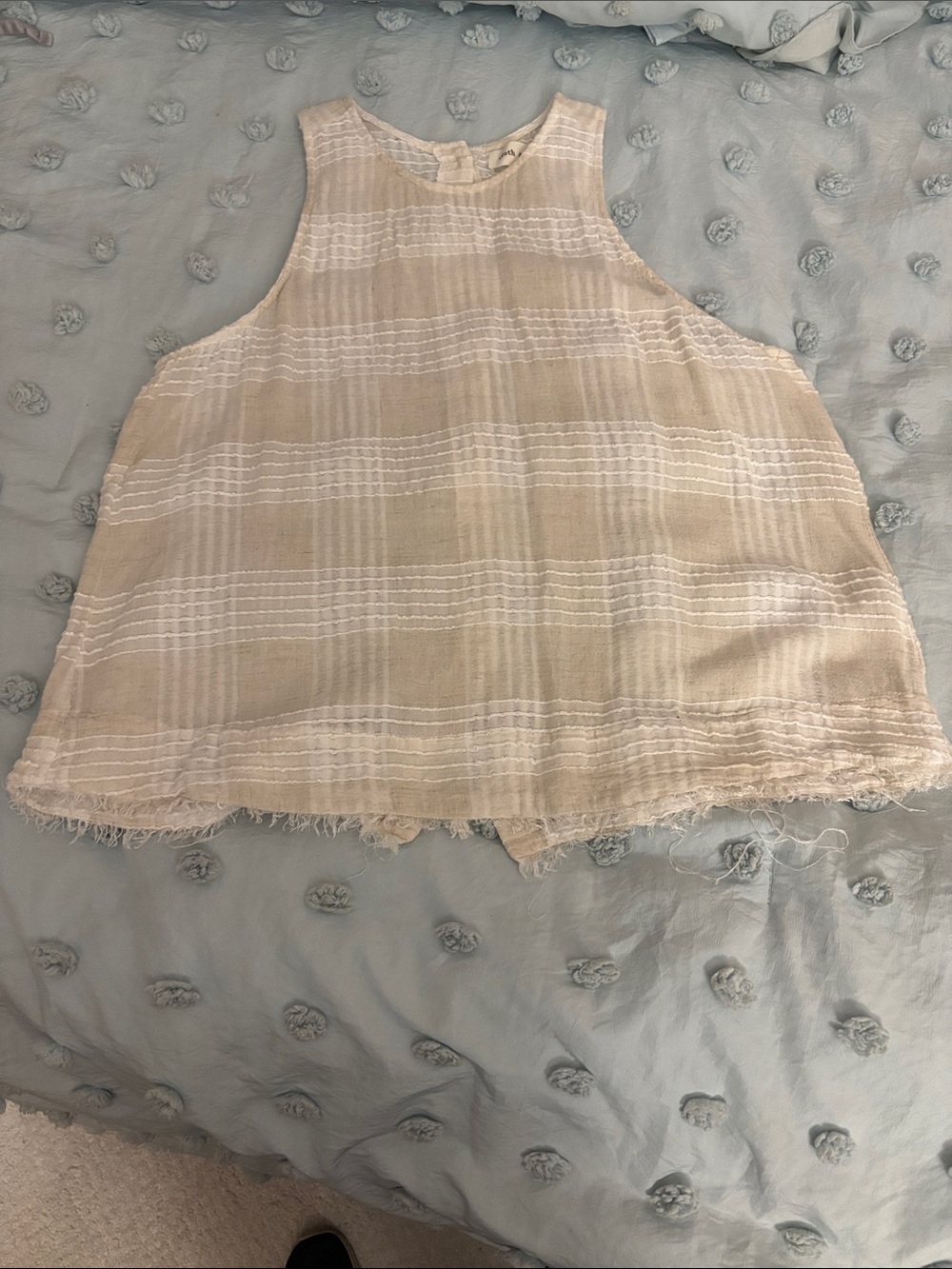 cloth & stone Natural Beige Textured Sleeveless Top